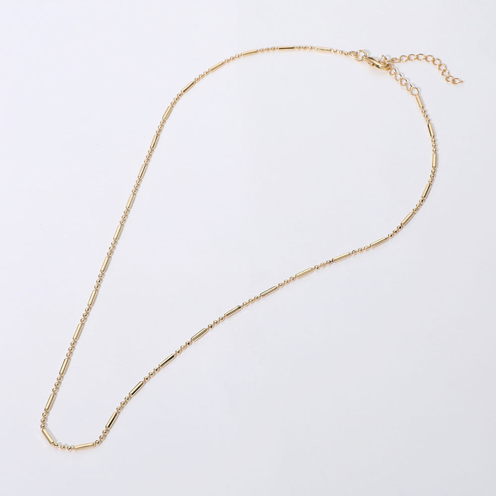 iLLASPARKZ 18K Gold Filled Hypoallergenic Bead Bar Chain Necklace