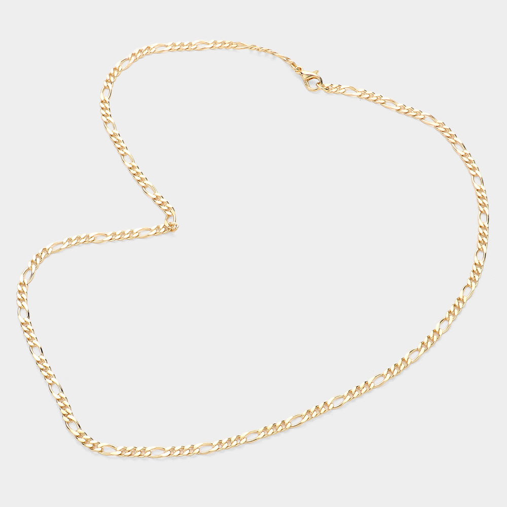 iLLASPARKZ 18K Gold Filled Hypoallergenic Metal Figaro Chain Necklace