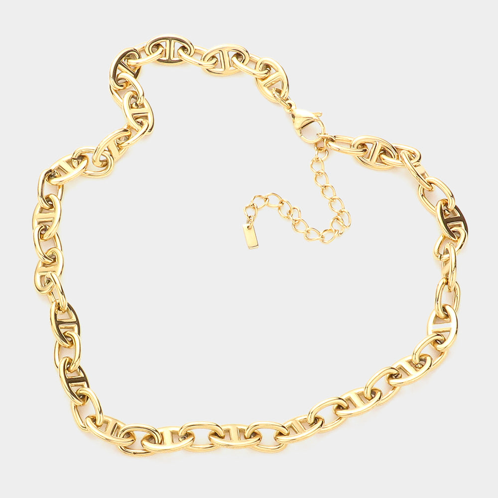 iLLASPARKZ 18K Gold Dipped Stainless Steel Premium Handmade Chain Necklace