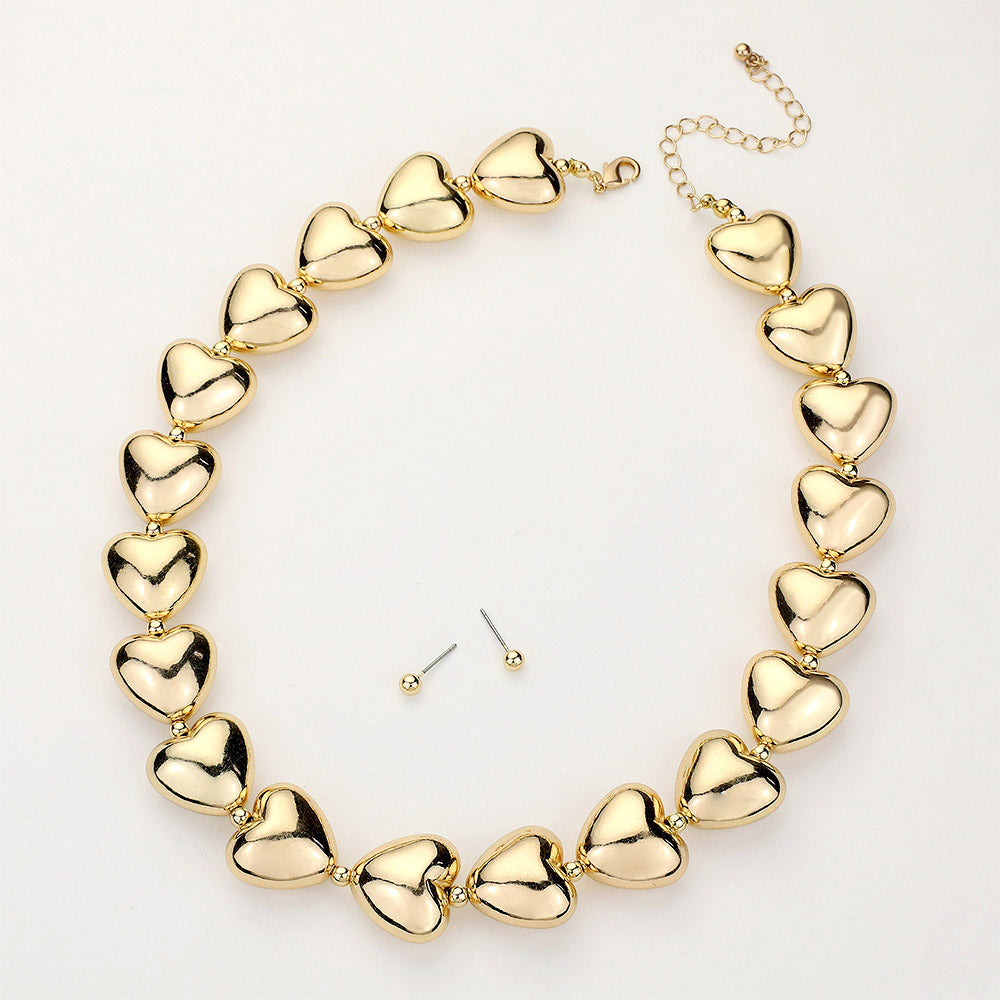 iLLASPARKZ Chunky Metal Heart Link Necklace