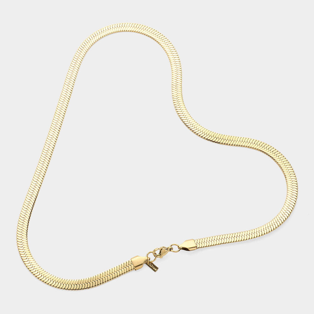 iLLASPARKZ 20 Inch, 6mm Stainless Steel Herringbone Chain Necklace