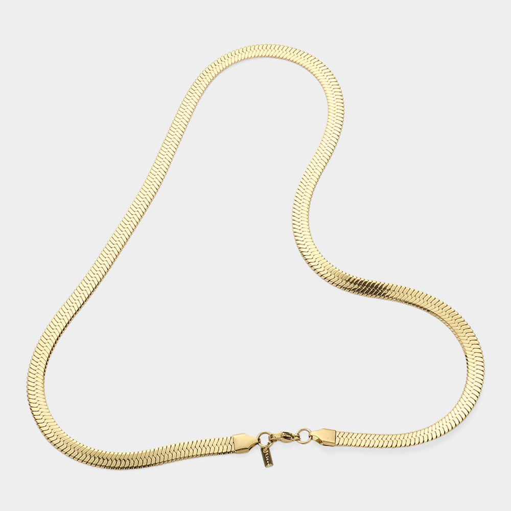 iLLASPARKZ 20 Inch, 7mm Stainless Steel Herringbone Chain Necklace