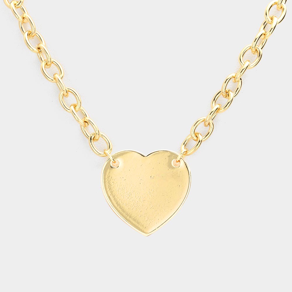 iLLASPARKZ Gold Dipped Brass Metal Heart Necklace