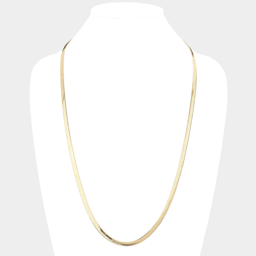 iLLASPARKZ Gold Plated 30 Inch 5mm Herringbone Metal Chain Necklace