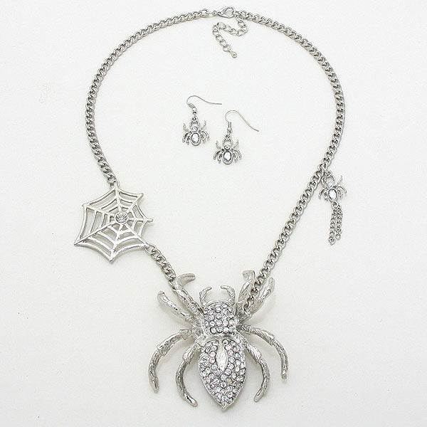 iLLASPARKZ Crystal Accented Spider Necklace