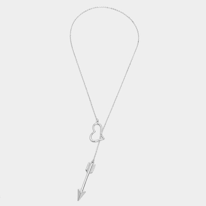 iLLASPARKZ Heart & Arrow Lariat Necklace