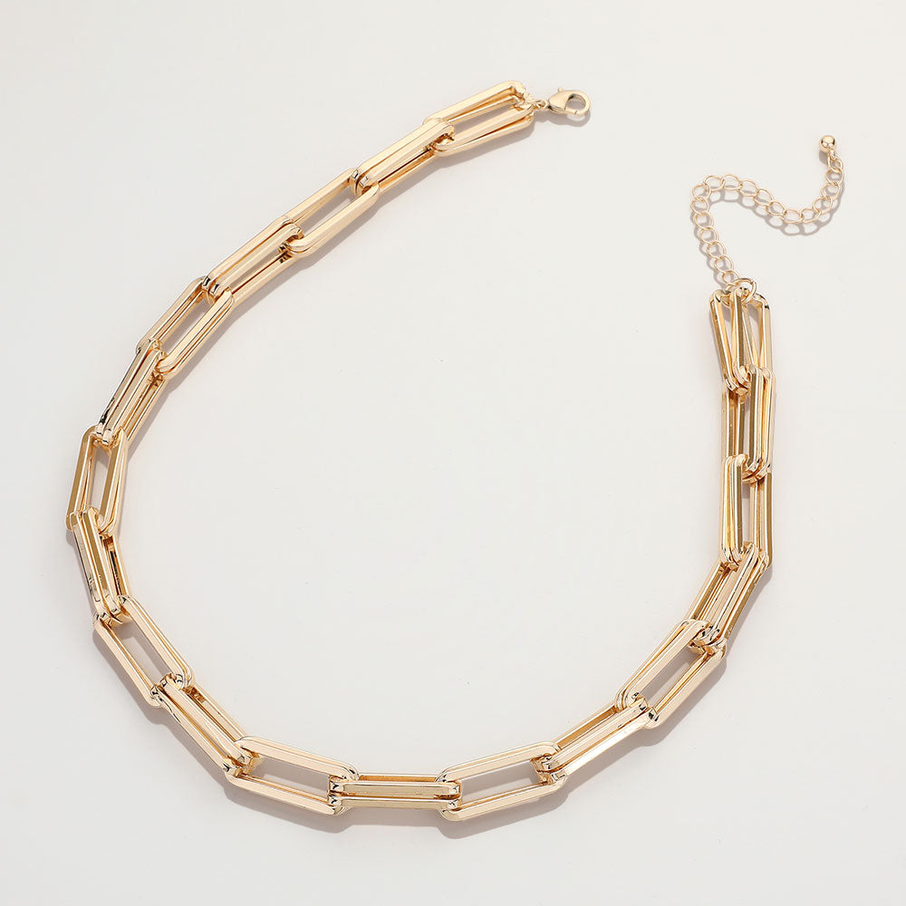 iLLASPARKZ Chunky Metal Paperclip Chain Necklace