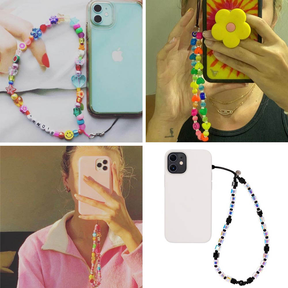 iLLASPARKZ LOVE Message Smile Star Heart Accented Heishi Beaded Phone Strap / Phone Charm