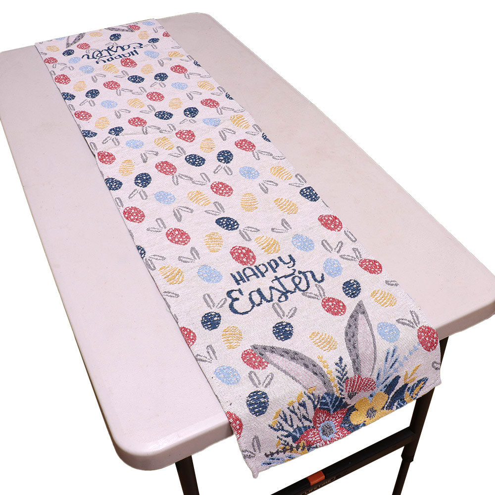 iLLASPARKZ HAPPY EASTER Message Bunny Flower Table Runner