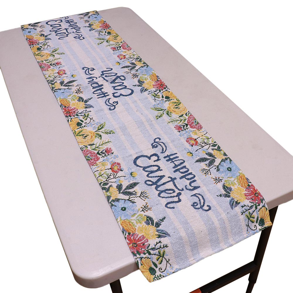 iLLASPARKZ HAPPY EASTER Message Flower Table Runner