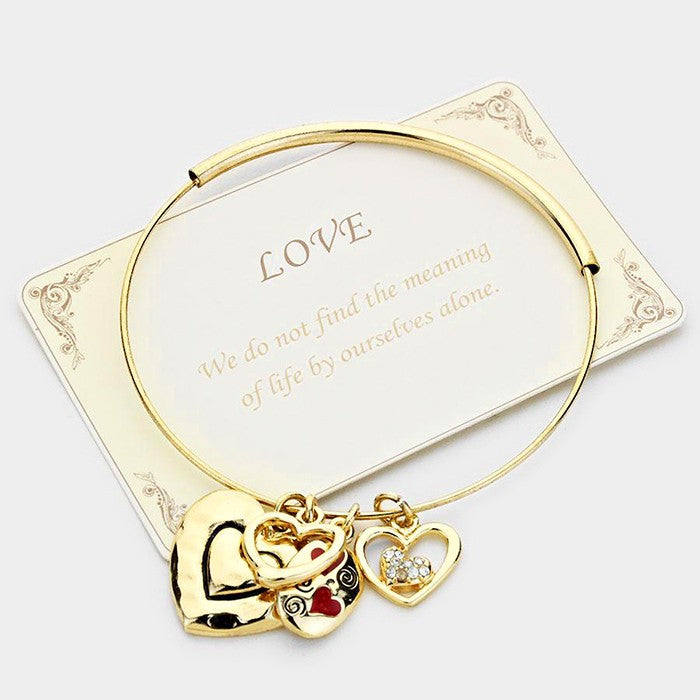 iLLASPARKZ Heart multi-charm bracelet with love message card