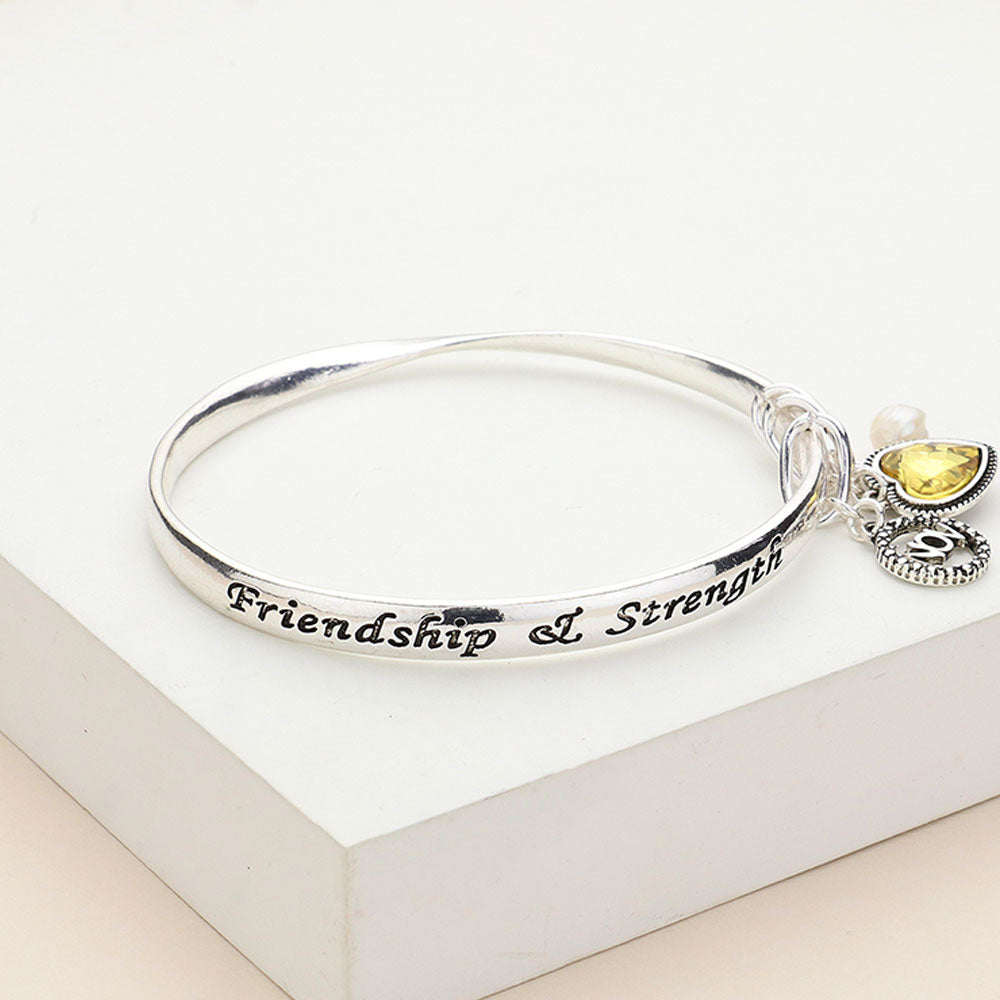 iLLASPARKZ 'Friendship & Strength' November Heart Birthday Stone Charm Bracelet