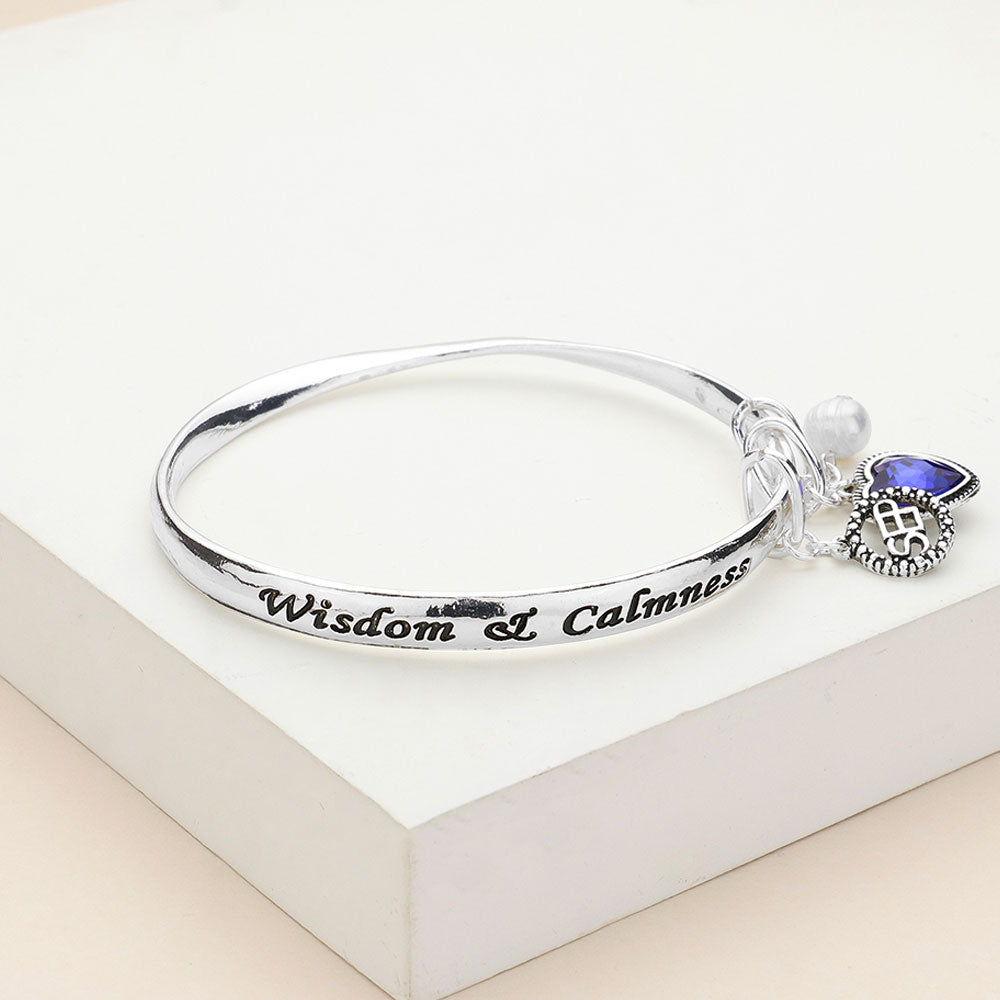 iLLASPARKZ 'Wisdom & Calmness' September Heart Birthday Stone Charm Bracelet