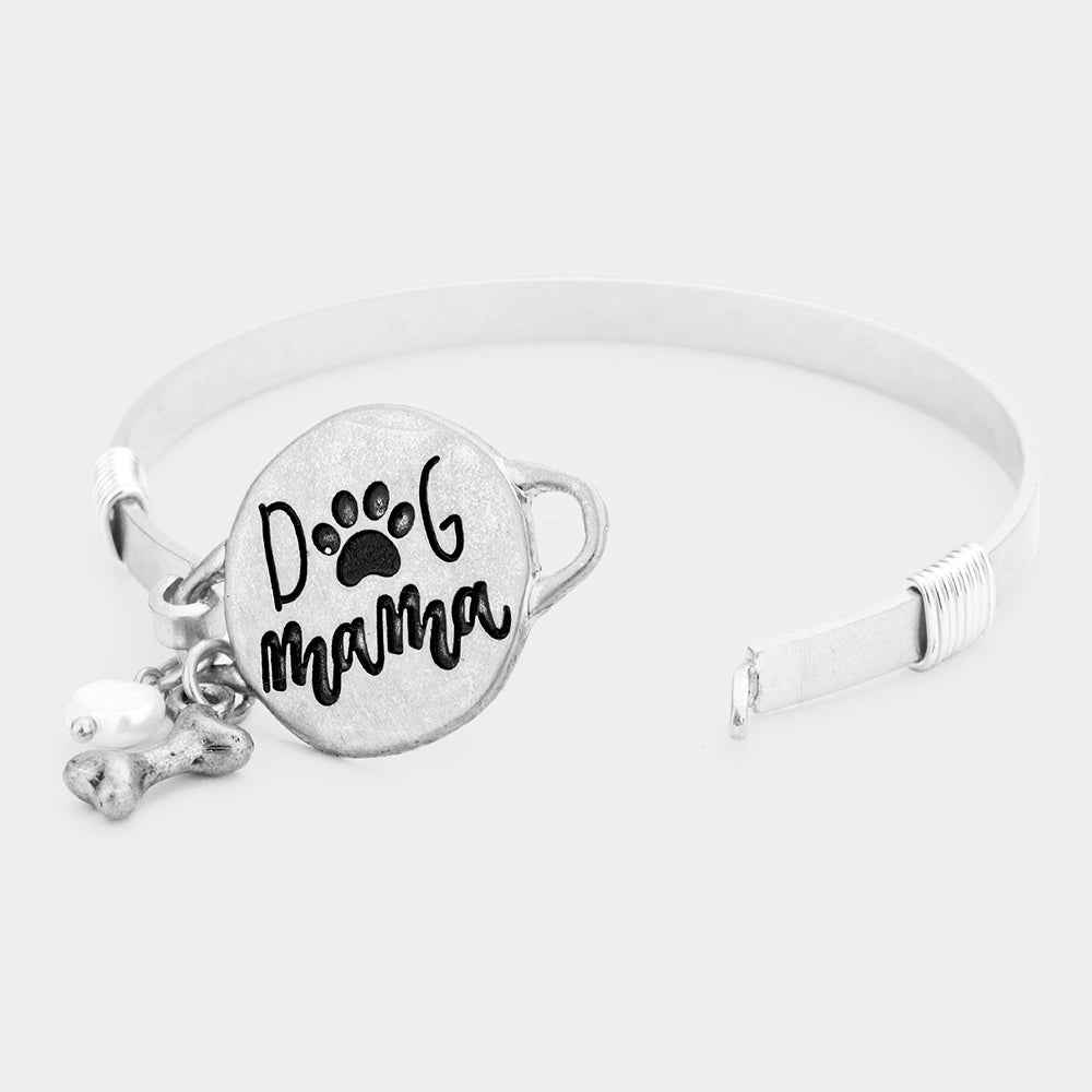 iLLASPARKZ 'Dog Mama' Pearl Charm Metal Hook Bracelet