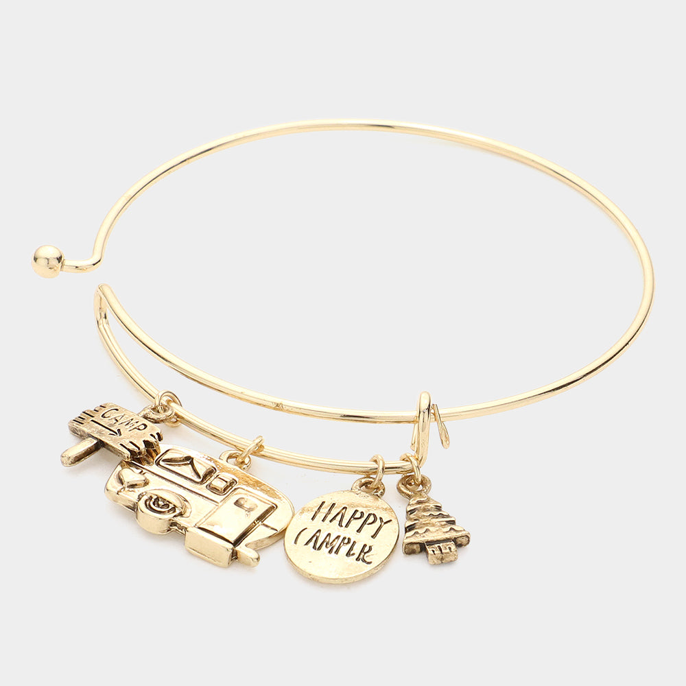 iLLASPARKZ Happy Camper Message Metal Car Tree Charm Bracelet