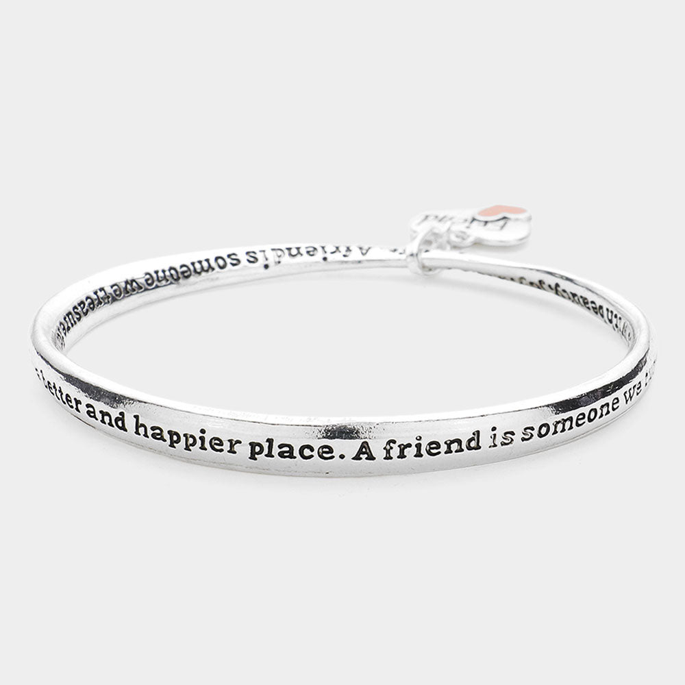 iLLASPARKZ A friend is.. Message Heart Charm Bracelet