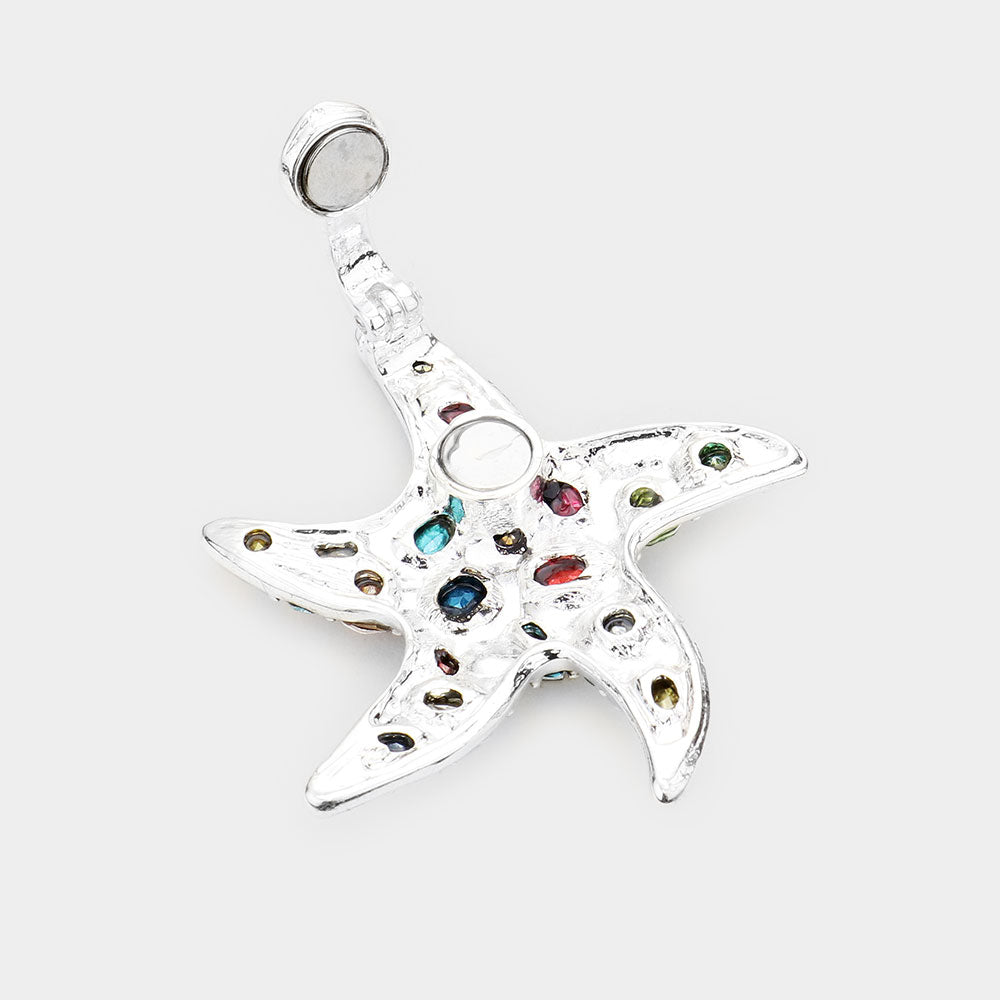 iLLASPARKZ Multi Stone Starfish Magnetic Pendant Set