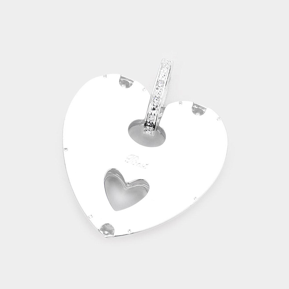 iLLASPARKZ Rhinestone Embellished Metal Heart Pendant