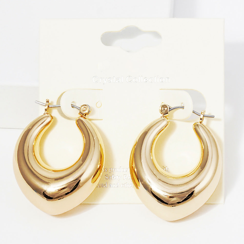 iLLASPARKZ Bold Metal Abstract Hoop Pin Catch Earrings