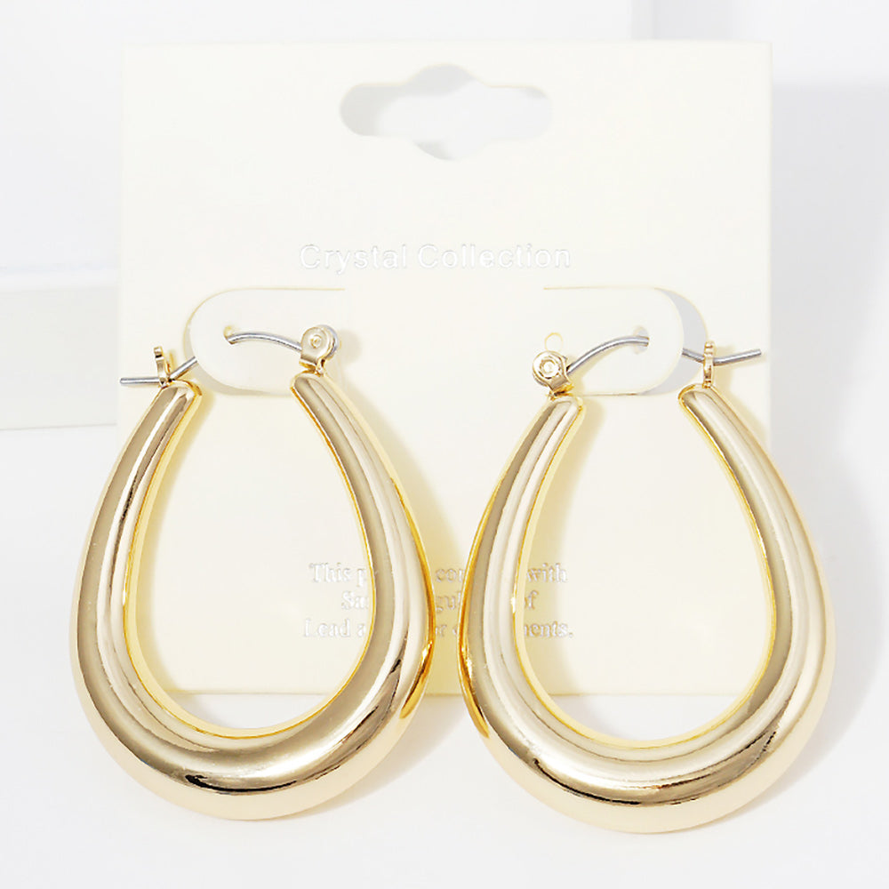 iLLASPARKZ Metal Teardrop Hoop Pin Catch Earrings