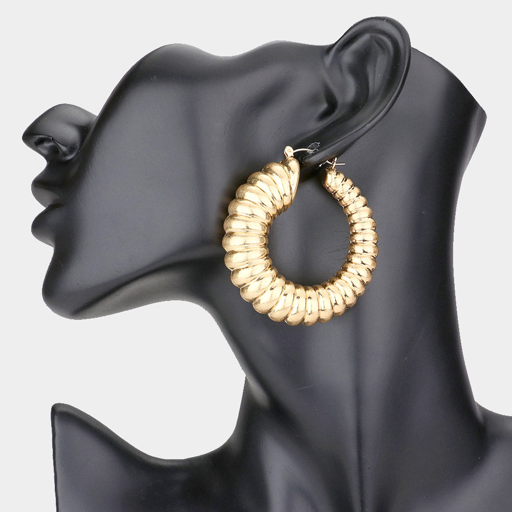 iLLASPARKZ Bold Metal Hoop Pin Catch Earrings