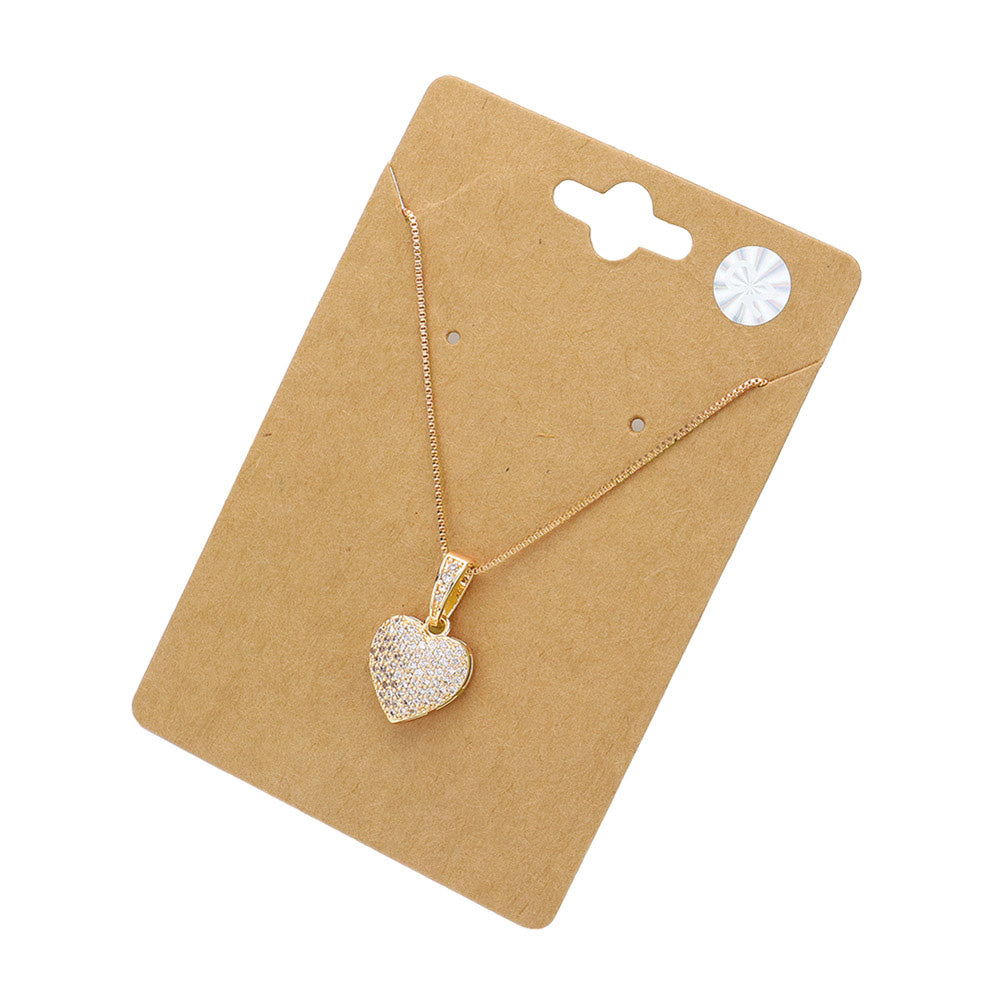 iLLASPARKZ CZ Stone Paved Heart Pendant Necklace