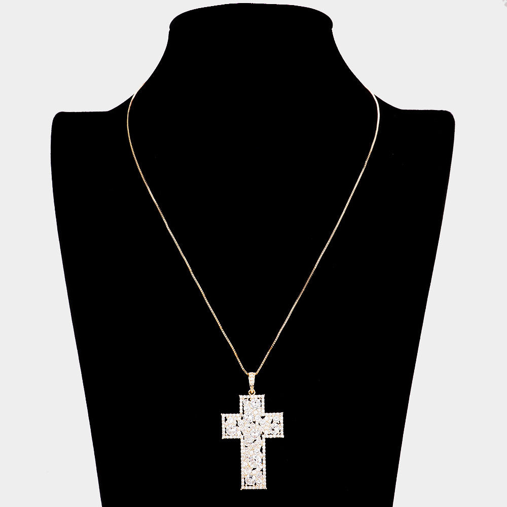 iLLASPARKZ CZ Cross Pendant Necklace