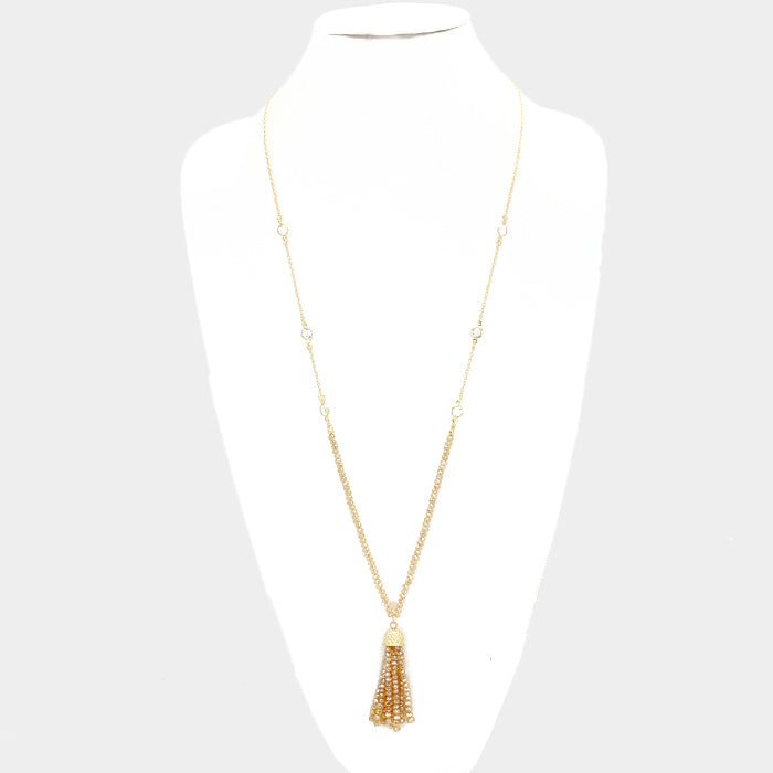 iLLASPARKZ Glass bead tassel pendant beaded long necklace