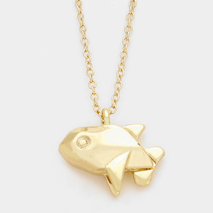 iLLASPARKZ Origami fish pendant necklace