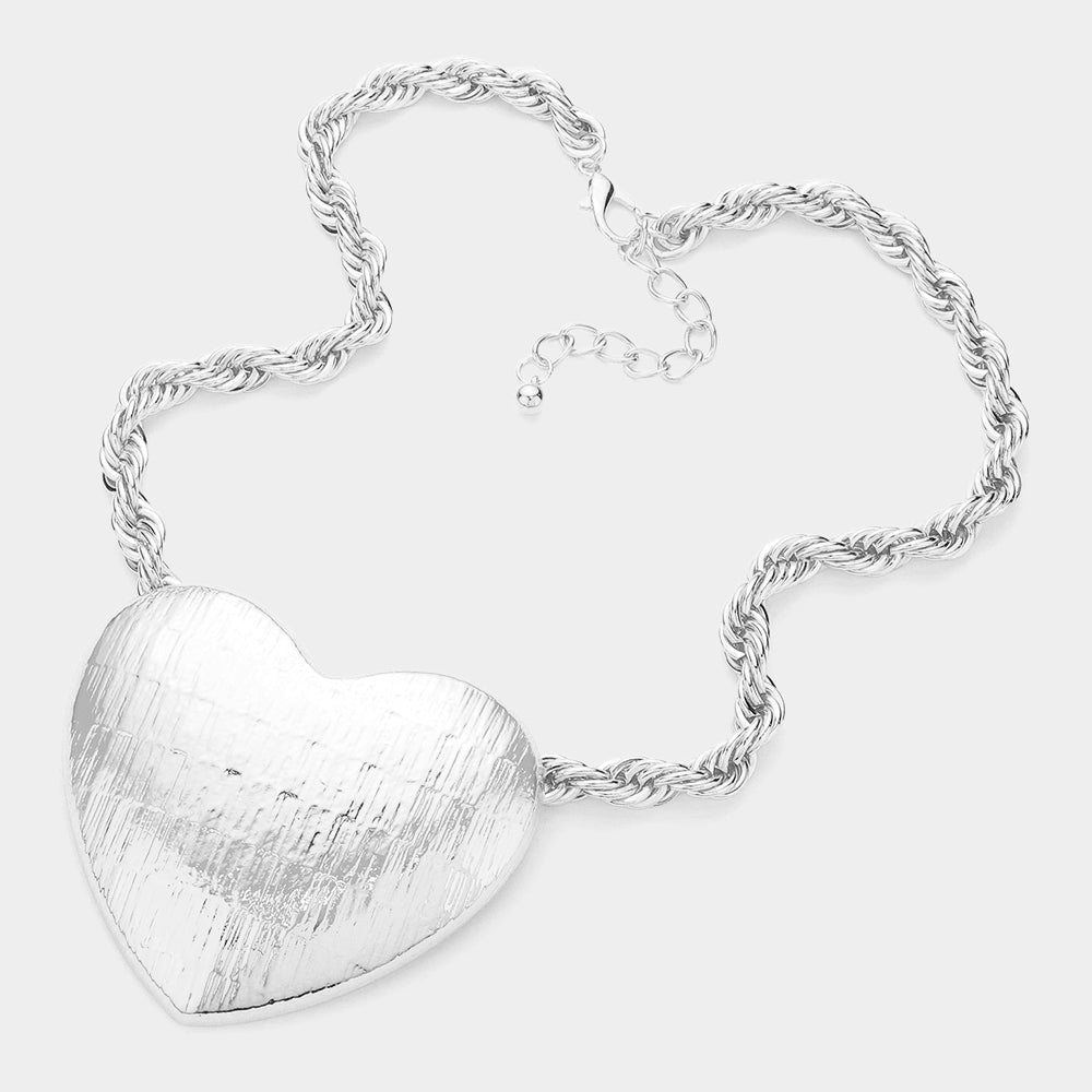 iLLASPARKZ Oversized Metal Heart Pendant Necklace