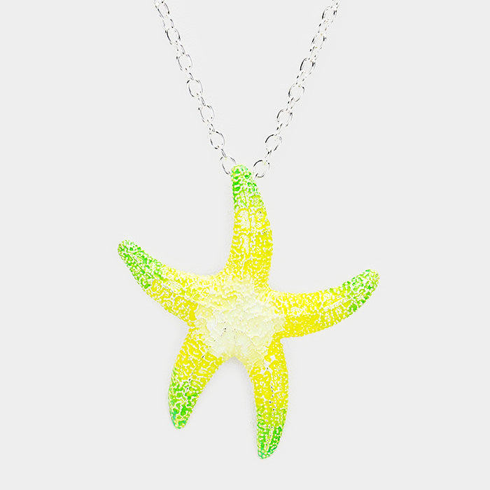 iLLASPARKZ Starfish Colored Metal Pendant Necklace