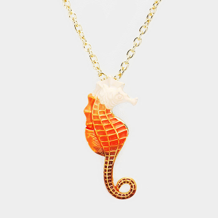 iLLASPARKZ Seahorse Colored Metal Pendant Necklace