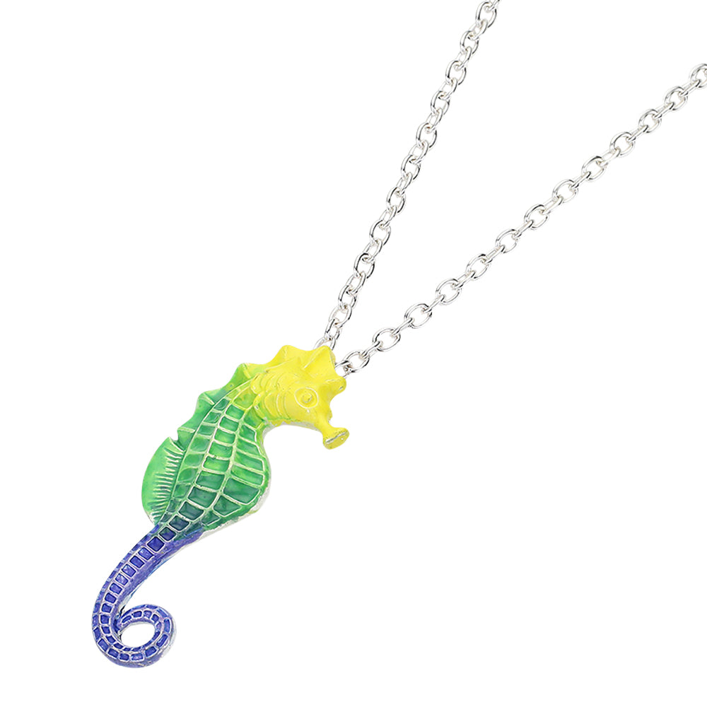 iLLASPARKZ Seahorse Colored Metal Pendant Necklace