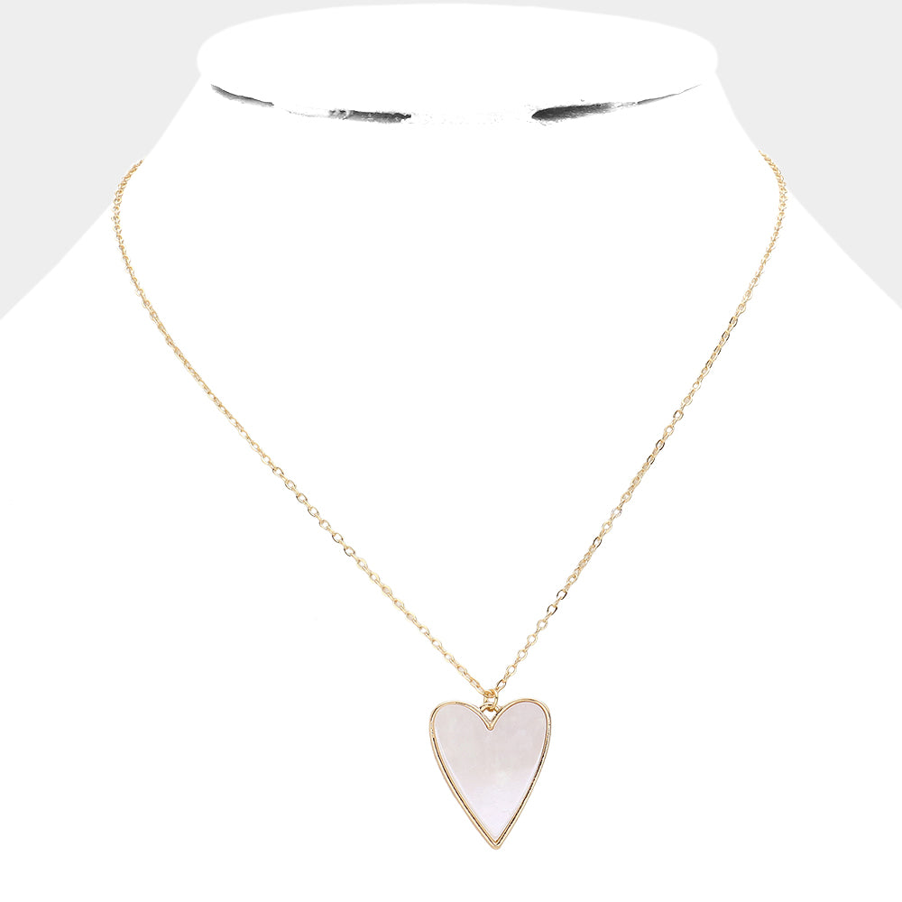 iLLASPARKZ Mother Of Pearl Heart Pendant Necklace