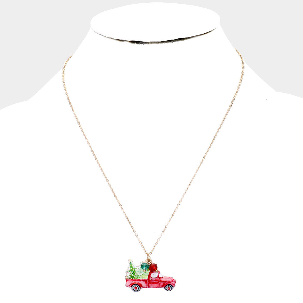 iLLASPARKZ Christmas Theme Watercolor Pendant Bead Necklace