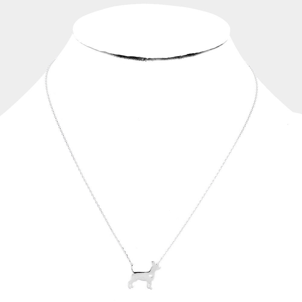 iLLASPARKZ White Gold Dipped French Boston Terrier Dog Heart Pendant Necklace