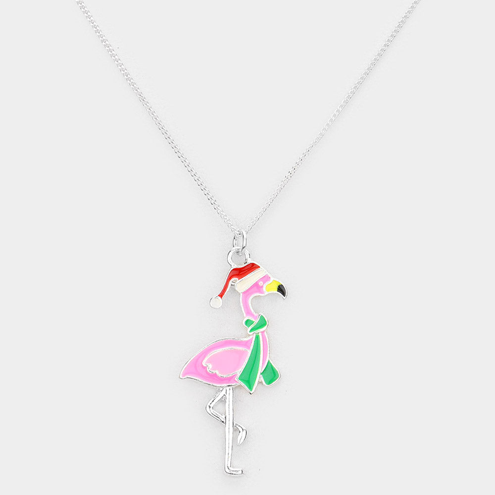 iLLASPARKZ Christmas Flamingo Pendant Necklace