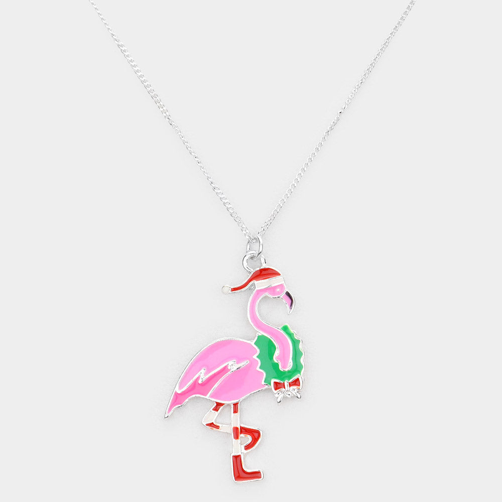 iLLASPARKZ Christmas Flamingo Pendant Necklace