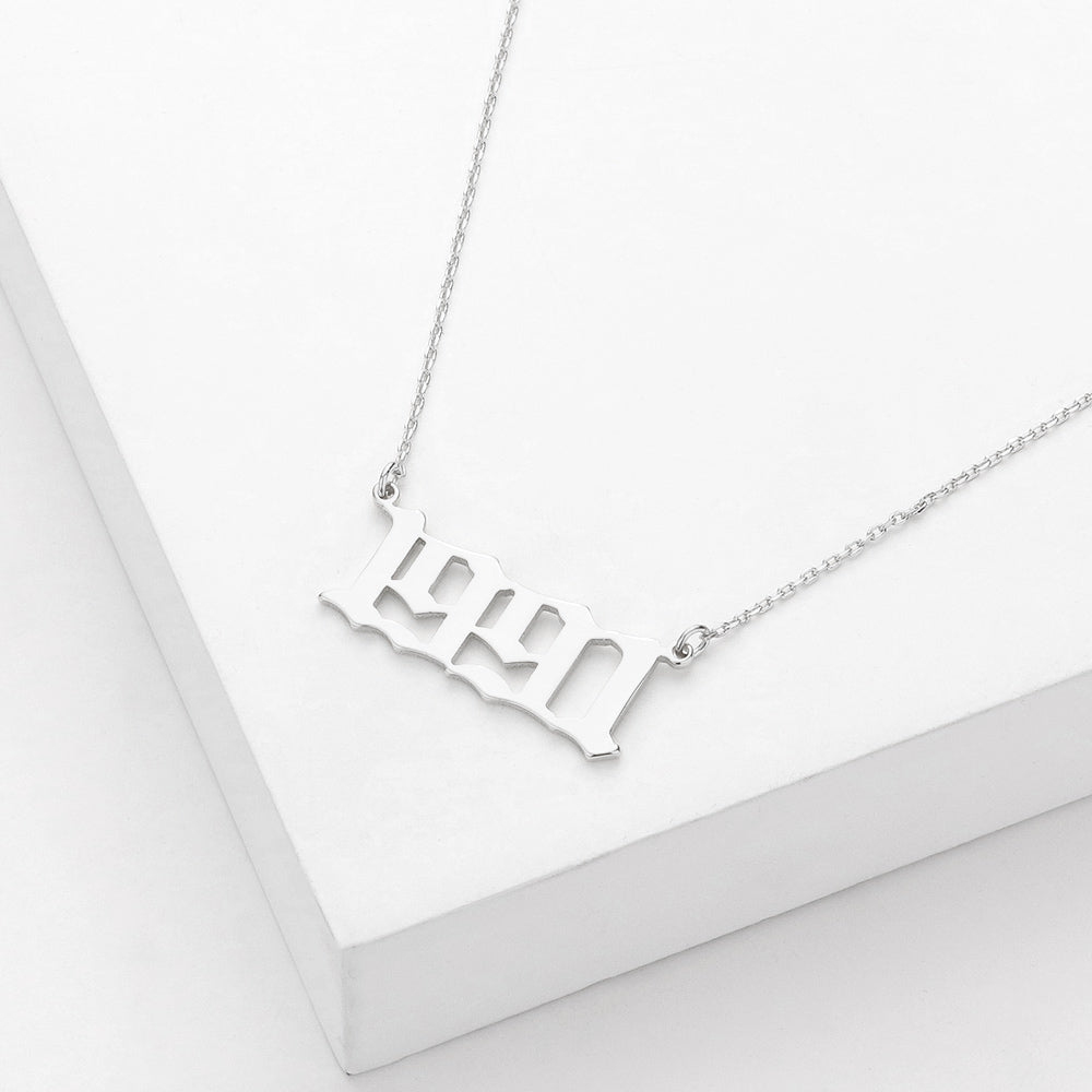 iLLASPARKZ 1991 White Gold Dipped Birth Year Pendant Necklace