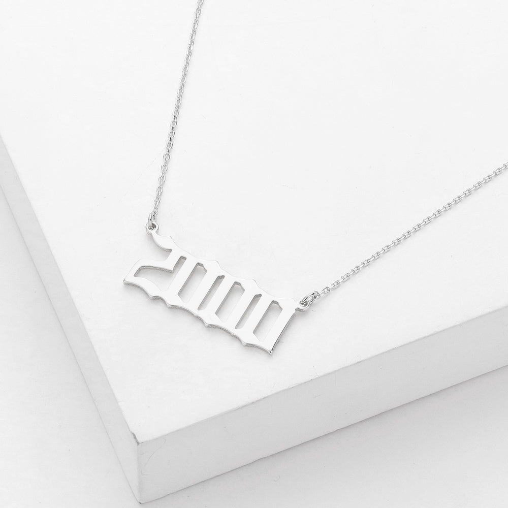 iLLASPARKZ 2000 White Gold Dipped Birth Year Pendant Necklace