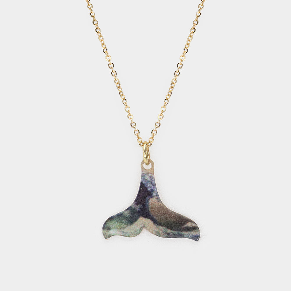 iLLASPARKZ Patterned Whale Tail Pendant Necklace