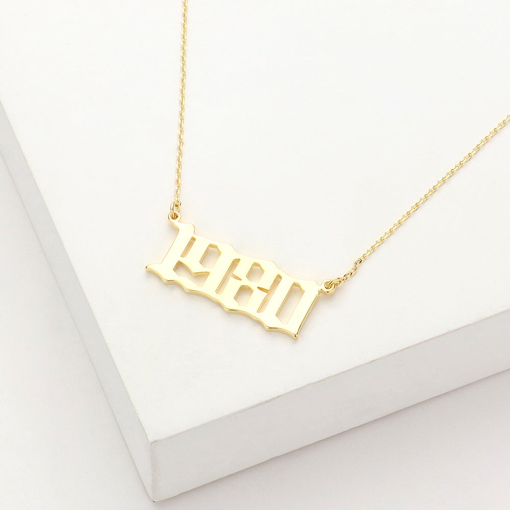 iLLASPARKZ 1980 Gold Dipped Birth Year Pendant Necklace