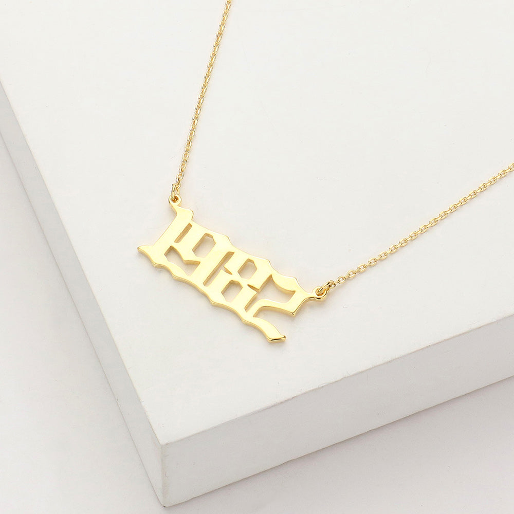 iLLASPARKZ 1982 Gold Dipped Birth Year Pendant Necklace