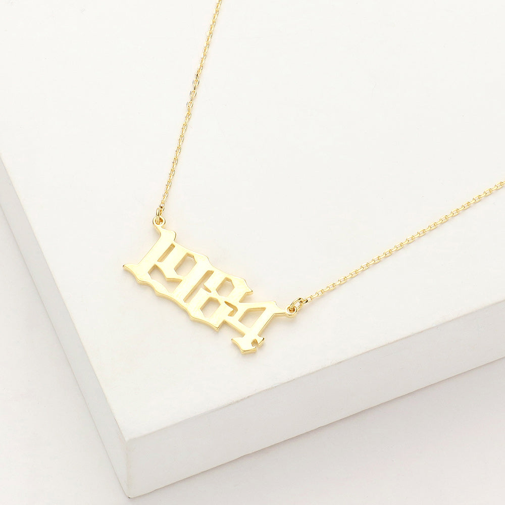 iLLASPARKZ 1984 Gold Dipped Birth Year Pendant Necklace