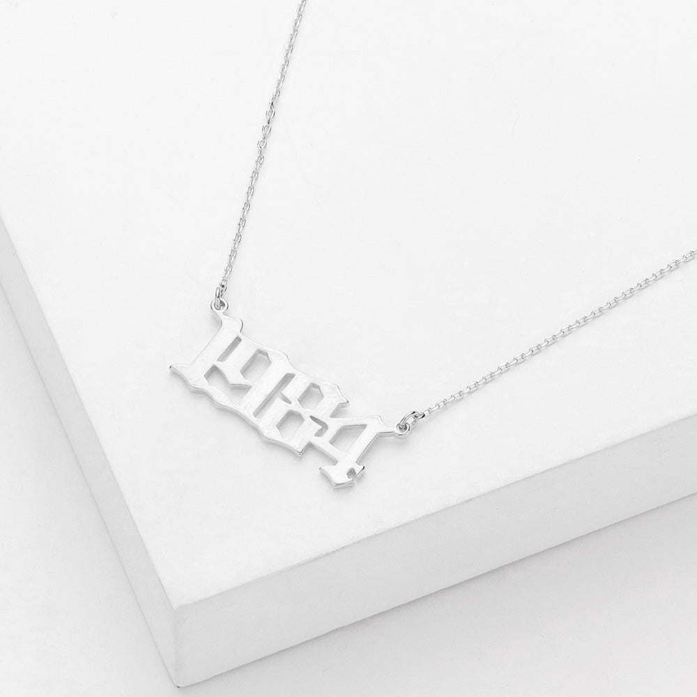 iLLASPARKZ 1984 White Gold Dipped Birth Year Pendant Necklace