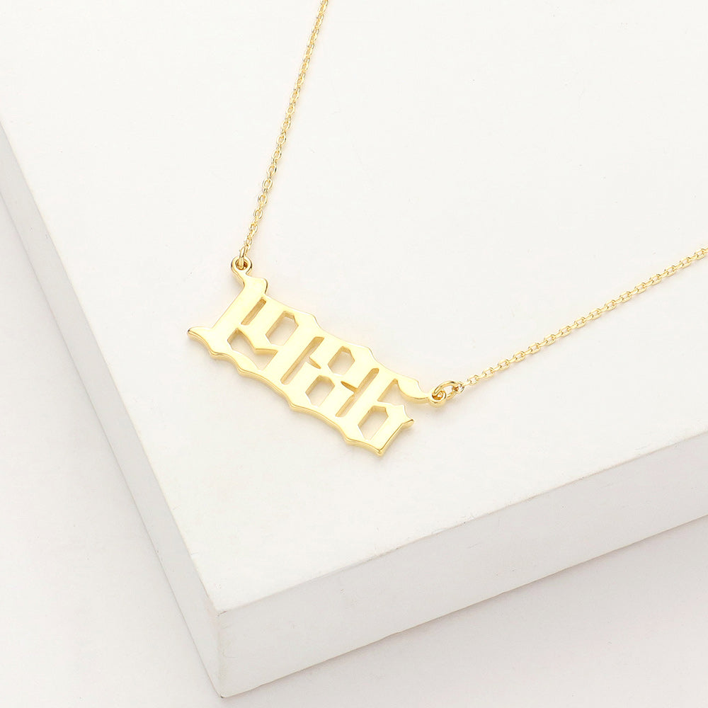 iLLASPARKZ 1986 Gold Dipped Birth Year Pendant Necklace