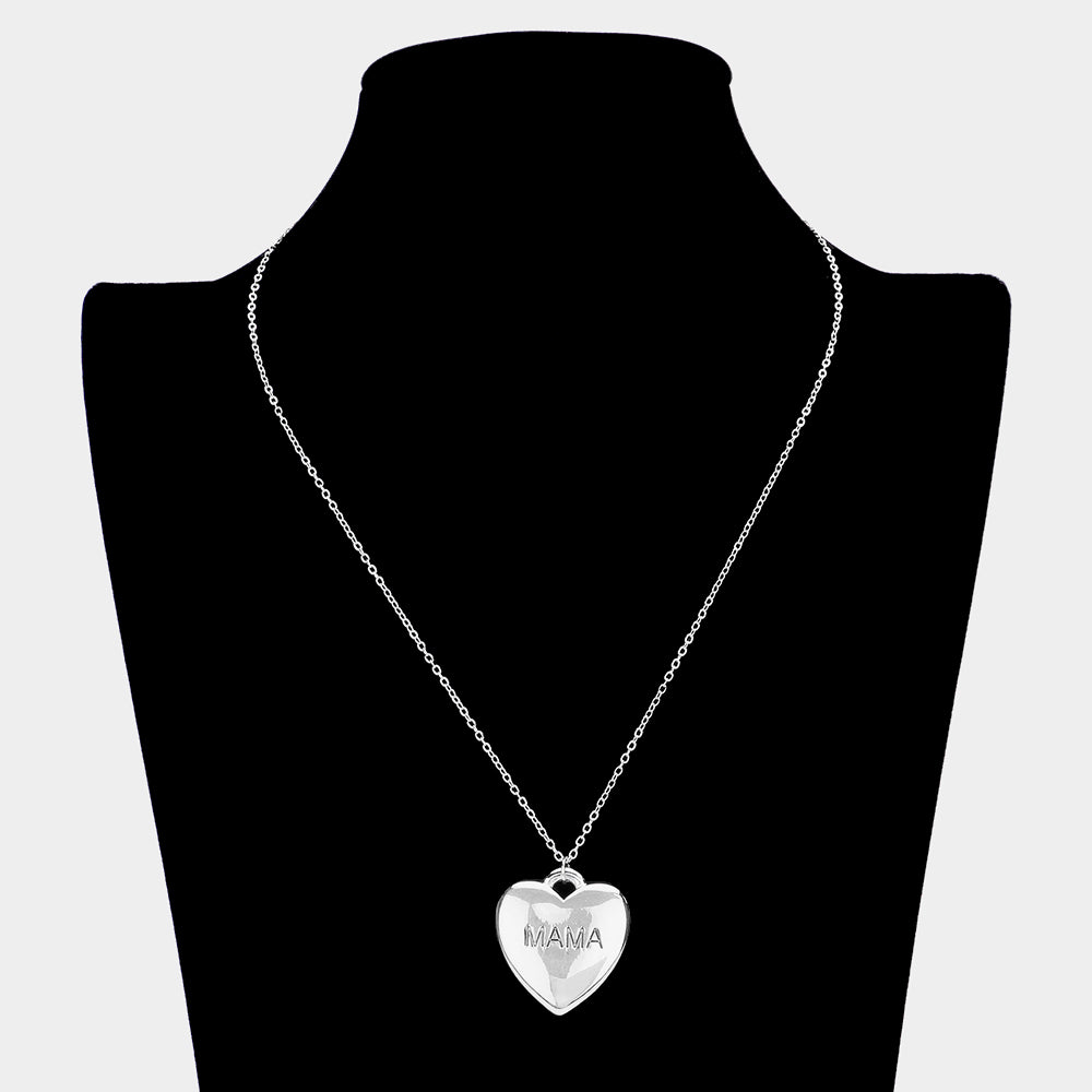 iLLASPARKZ MAMA Message Metal Heart Pendant Necklace