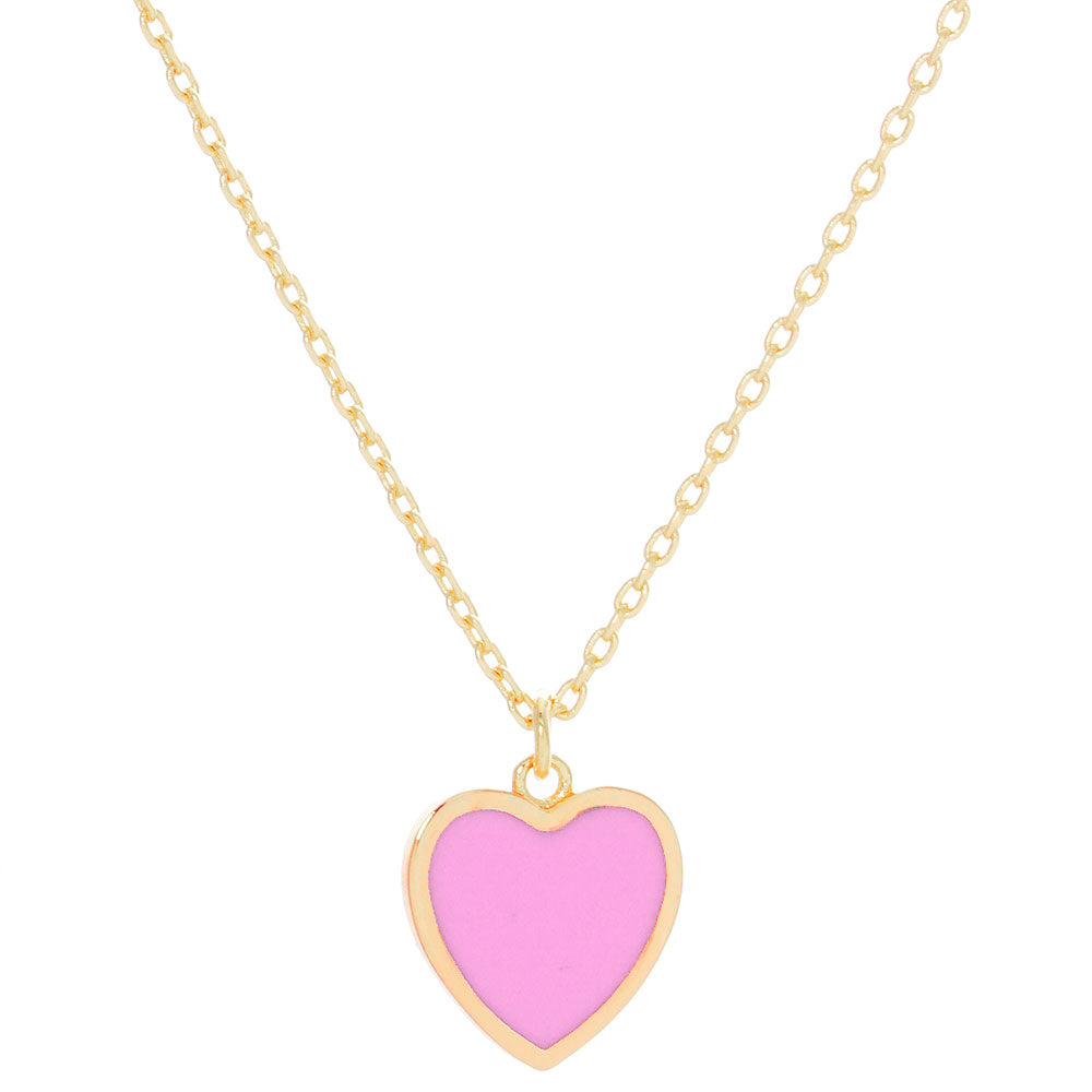 iLLASPARKZ Gold Dipped Enamel Heart Pendant Necklace