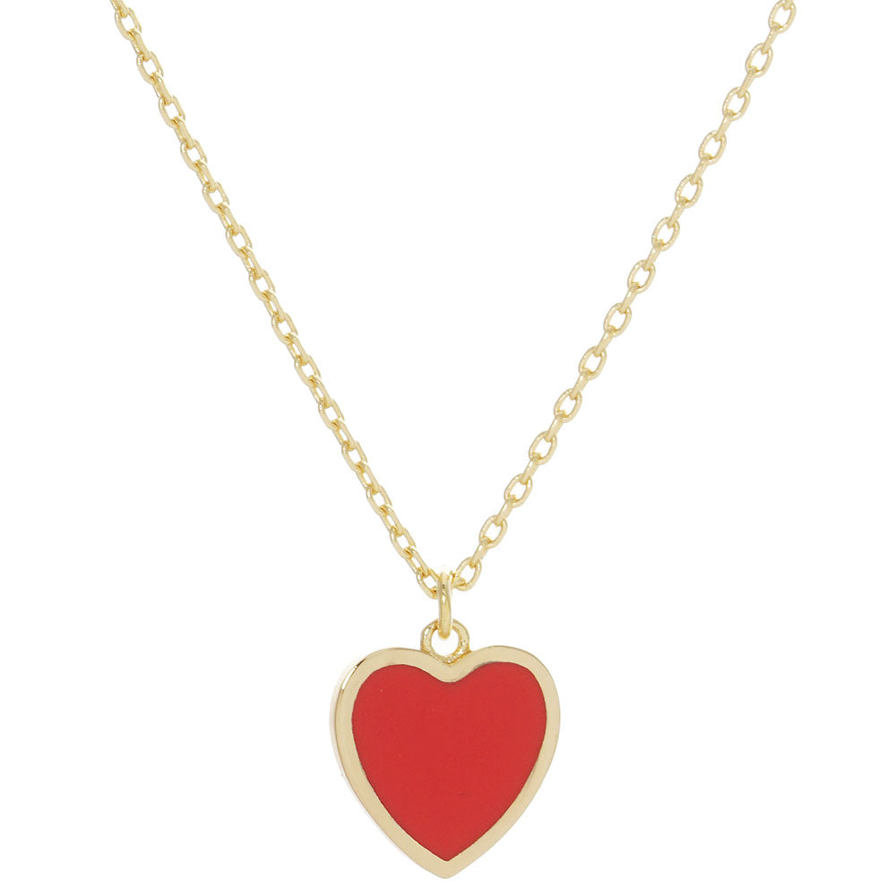 iLLASPARKZ Gold Dipped Enamel Heart Pendant Necklace