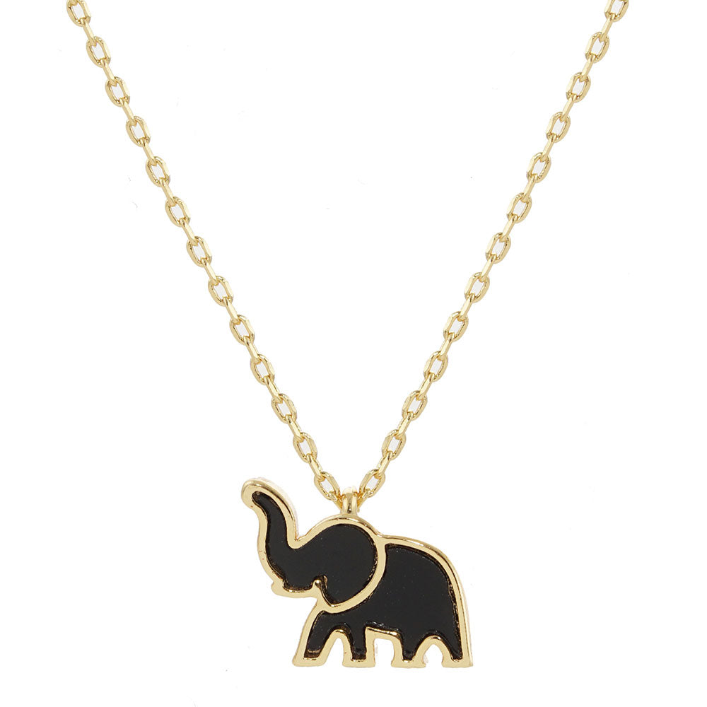 iLLASPARKZ Gold Dipped Enamel Elephant Pendant Necklace